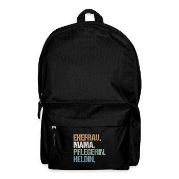 Pflegerin Pflege Mama Ehefrau Heldin Spruch Retro - Rucksack - Schwarz - Vorne