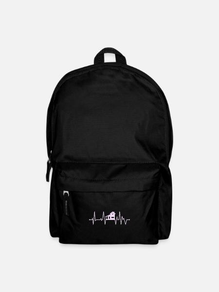 Building owner house building topping-out ceremony house building heartbeat - Backpack - black