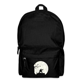 Tai Chi Schattenboxen Vollmond Mond Silhouette - Rucksack - Schwarz - Vorne