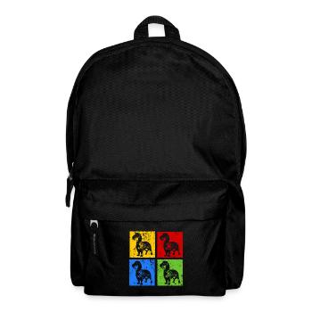 Teckel à poil dur Teckel Pop Art Style rétro Grunge - Sac à dos - noir - Devant