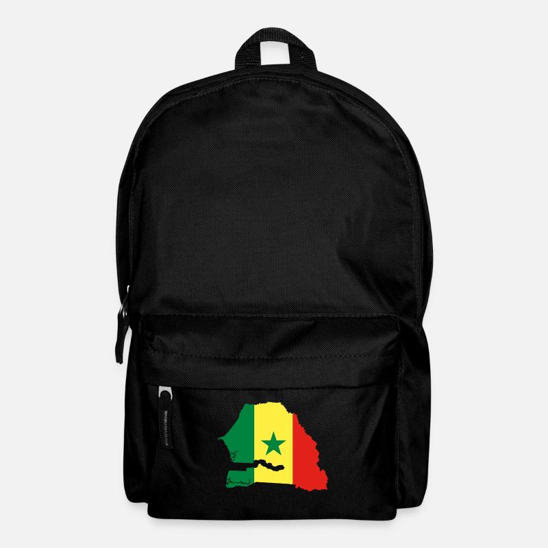 Sénégal carte drapeau drapeau - Sac à dos - noir