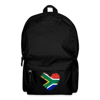 Coeur, drapeau, drapeau et armoiries de l'Afrique du Sud. - Sac à dos - noir - Devant