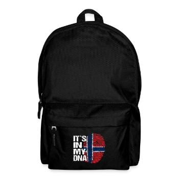 Norway Flag Fingerprint DNA Saying Funny - Backpack - black - Front