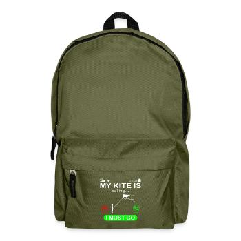 Kite flying Kite flying calls saying - Backpack - olive green - Front