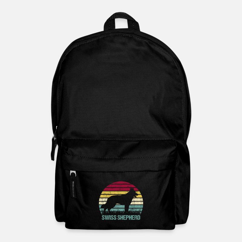 Swiss Shepherd Retro Vintage Silhouette - Backpack - black