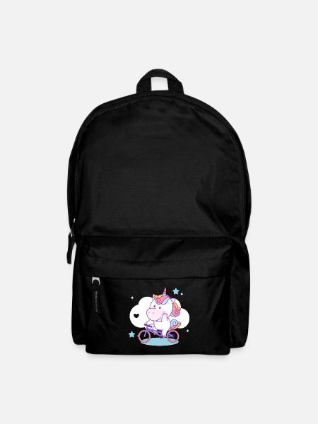 Unicorn Riding Bicycle - Backpack - black