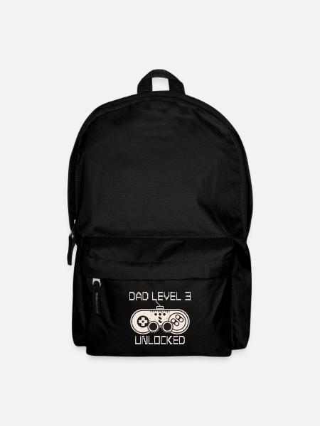 Dad Level 3 Unlocked Papa von Drei 3 Kinder - Rucksack - Schwarz