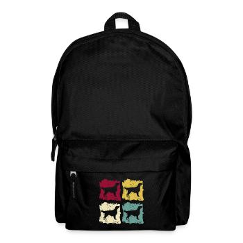 Flat Coated Retriever Retro Vintage - Rucksack - Schwarz - Vorne