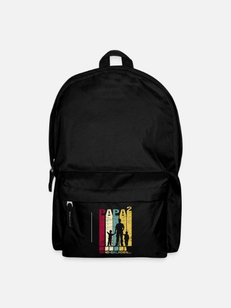 Papa Vater und 2 Söhne Sohn Jungs Zwillinge Baby - Rucksack - Schwarz
