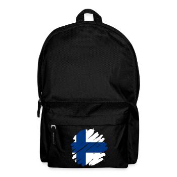 Finnland Flagge Suomi Finnische Fahne Used Look - Rucksack - Schwarz - Vorne