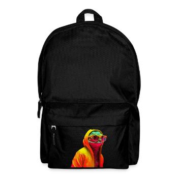 Gecko mit Sonnenbrille Bunt Coole Reptilien - Rucksack - Schwarz - Vorne