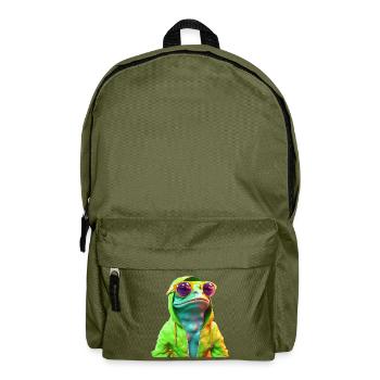 Frosch mit Sonnenbrille Bunt Coole Frösche - Rucksack - Olivgrün - Vorne