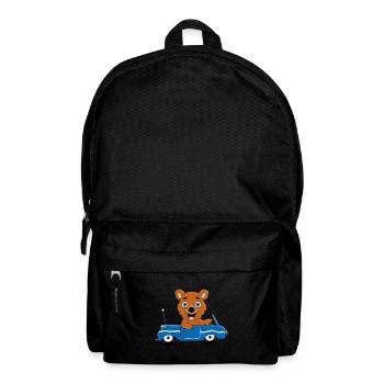 AUTO - BÄR - TEDDYBÄR - BÄR - KIND - TIER - Rucksack - Schwarz - Vorne