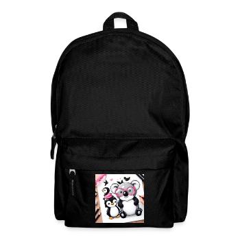 Koala und Pinguin - Rucksack - Schwarz - Vorne