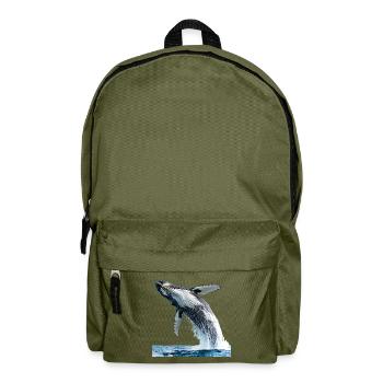 Une baleine à bosse saute hors de la mer - Sac à dos - vert olive - Devant