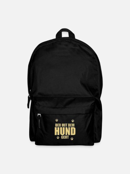 DER MIT DEM HUND GEHT - HUNDE - HERRCHEN - Rucksack - Schwarz