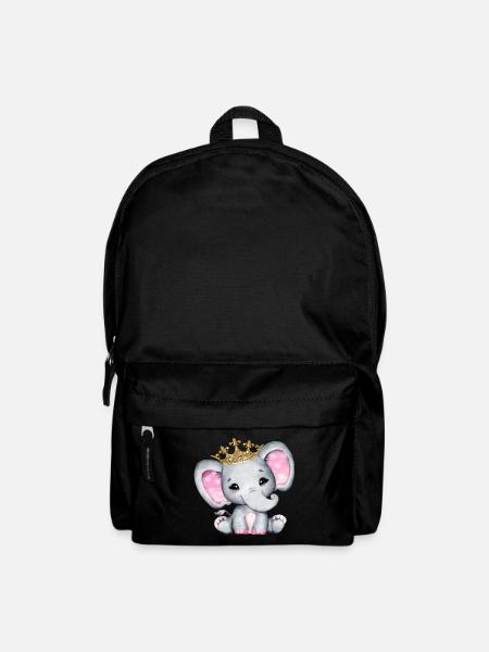 Elephant Family Mama Baby T-Shirt - Backpack - black