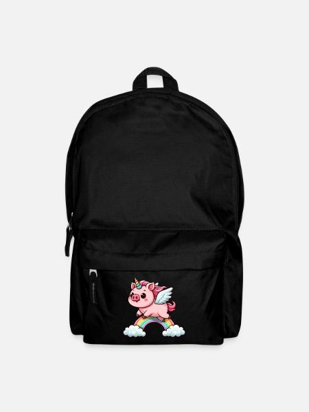 Pig Unicorn Piggycorn Funny Animals - Backpack - black