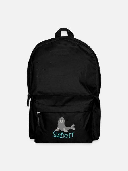 Süßer Seelöwe Seehund Lustige Sprüche Geschenk - Rucksack - Schwarz