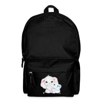 Elephant Family Mama Baby T-Shirt - Backpack - black - Front