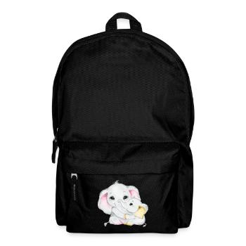 Elephant Family Mama Baby T-Shirt - Backpack - black - Front