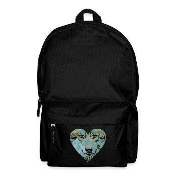 Herz Wolf Blau - Rucksack - Schwarz - Vorne