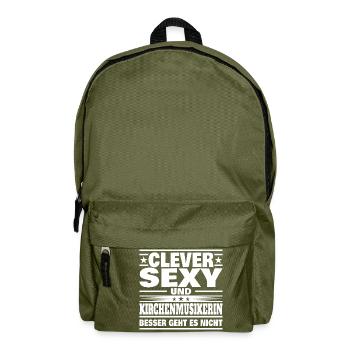 Clever Kirchenmusikerin - Rucksack - Olivgrün - Vorne