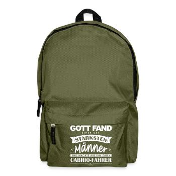 Cabrio Fahrer Shirt-Gott fand - Rucksack - Olivgrün - Vorne