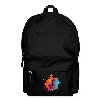 Color speckle unicycle riding gift cycling - Backpack - black - Front