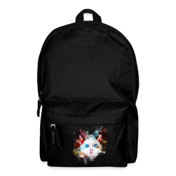 gxp cute cat blue eyes water color blobs - Backpack - black - Front