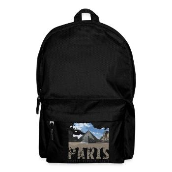 Paris, France- Louvre glass pyramid, - Rucksack - Schwarz - Vorne