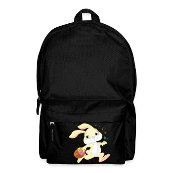 Easter bunny with colorful egg basket - Backpack - black - Front