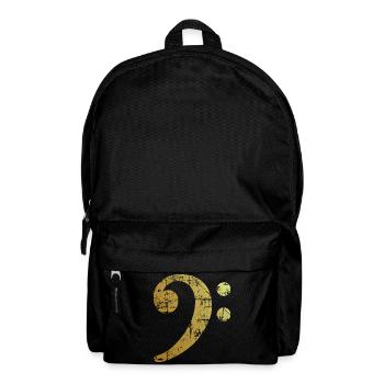 Bassschlüssel (Vintage Goldgelb) Bassisten Bass - Rucksack - Schwarz - Vorne