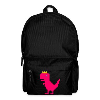 Rosa Dinosaurier mit goldener Krone - Rucksack - Schwarz - Vorne