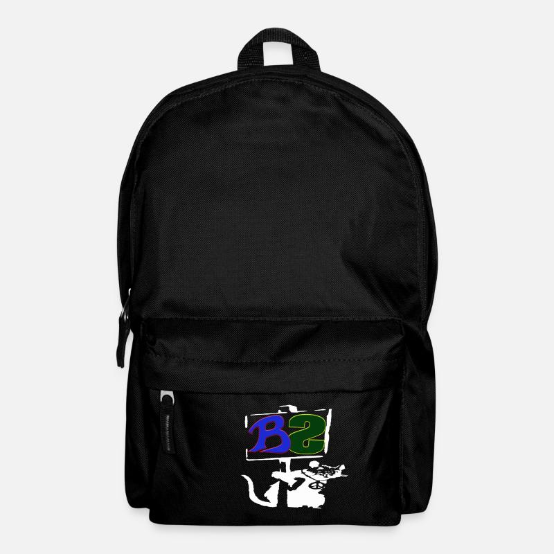 Banksy Style Logo weiß - Rucksack - Schwarz