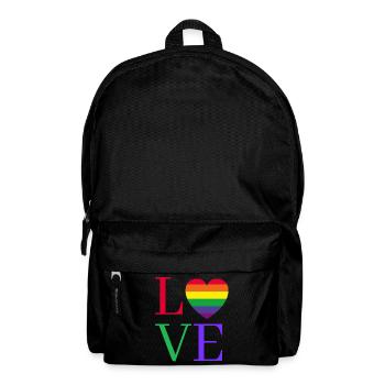 Regenbogen Love Herz Pride  - Rucksack - Schwarz - Vorne