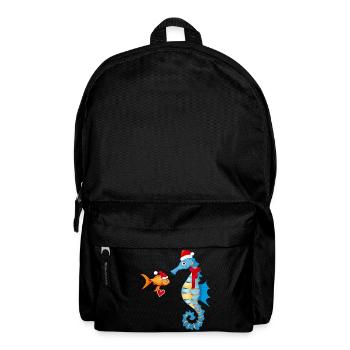 Poissons et hippocampes dans l’ de Noël - Sac à dos - noir - Devant