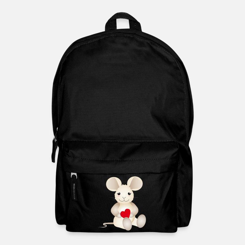 sugar-sweet mouse with a heart for Valentine's Day - Backpack - black