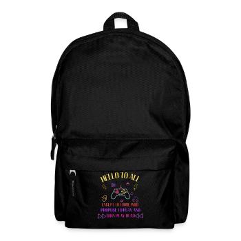 Neon-Gaming-Motto: Spiel und spiel tot - Rucksack - Schwarz - Vorne