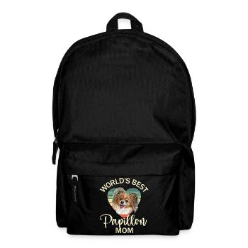 Dog Papillon Dwarf Spaniel - Backpack - black - Front