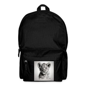 Löwenjunges Kunstskizze - Rucksack - Schwarz - Vorne