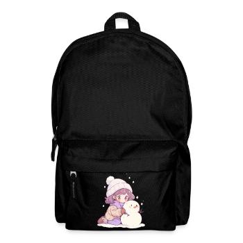 Süßer Weihnachts Schneemann Mädchen Winter-Design - Rucksack - Schwarz - Vorne