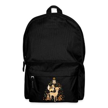 Cute forest animals celebrating Christmas together - Backpack - black - Front