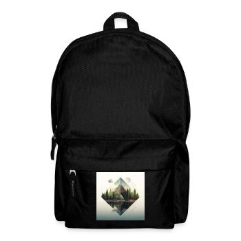 Waldpyramide und Spiegelungen - Rucksack - Schwarz - Vorne