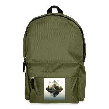Waldpyramide und Spiegelungen - Rucksack - Olivgrün - Vorne