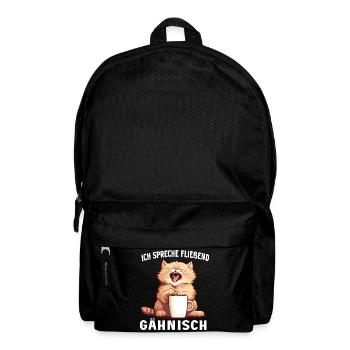 Lustig Katze Kaffee Kaffeeliebhaber Katzen Spruch - Rucksack - Schwarz - Vorne