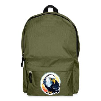 Eagle Bird Drawing - Backpack - olive green - Front