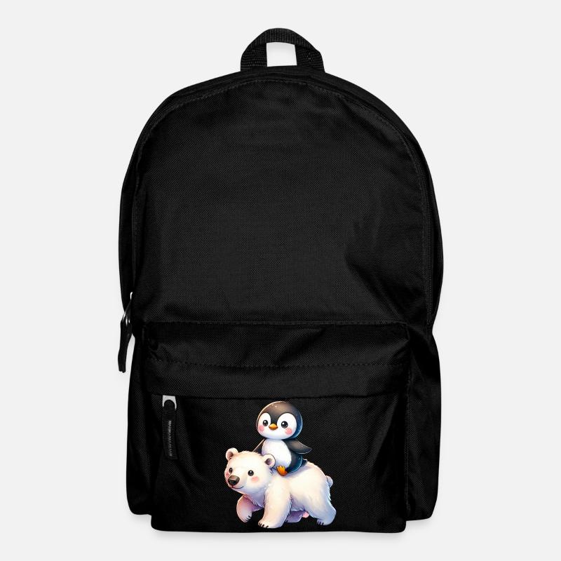 Pinguin und Eisbär Geschenk - Rucksack - Schwarz