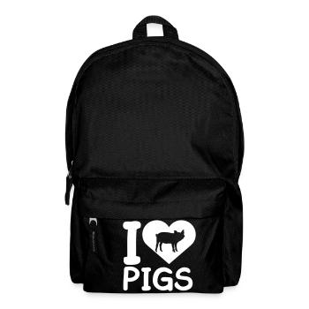 I Love Pigs Heart Piggy Silhouette Love - Backpack - black - Front