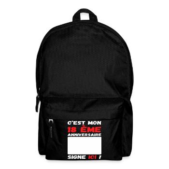 C' est mon 18 ème anniversaire livre d' or cadeau - Sac à dos - noir - Devant